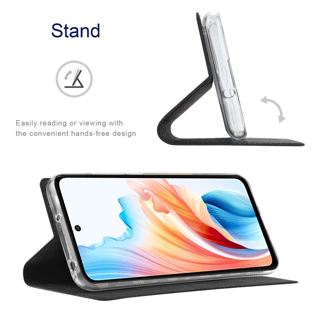 VILI DMX-serien för Oppo A79 5G / A2 5G-skal med korthållare i läder, magnetisk stängning, mobilskal