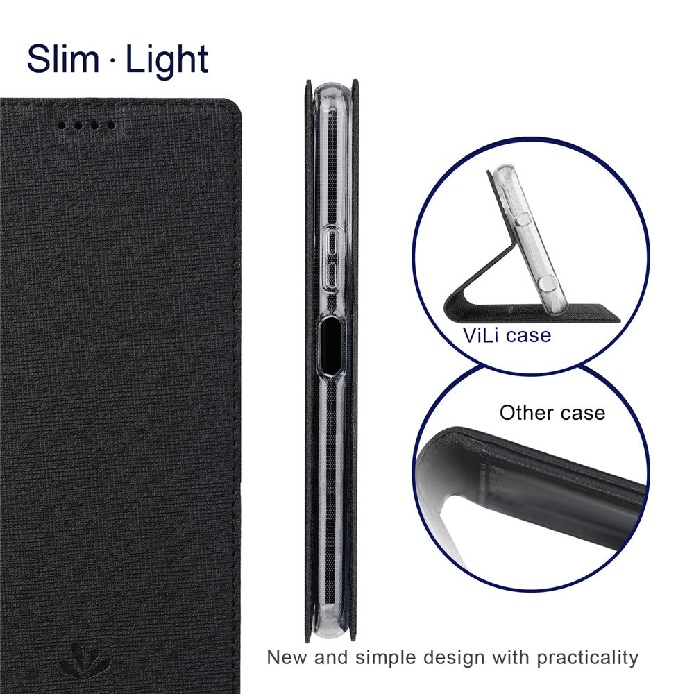 VILI DMX-serien för Oppo A79 5G / A2 5G-skal med korthållare i läder, magnetisk stängning, mobilskal