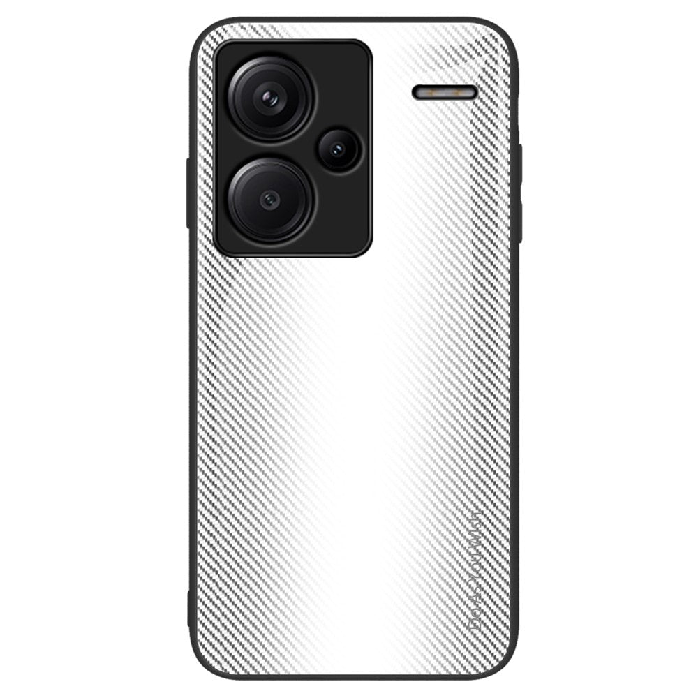 Hærdet glas + TPU-beskyttelsescover til Xiaomi Redmi Note 13 Pro+ 5G med kulfiberstruktur