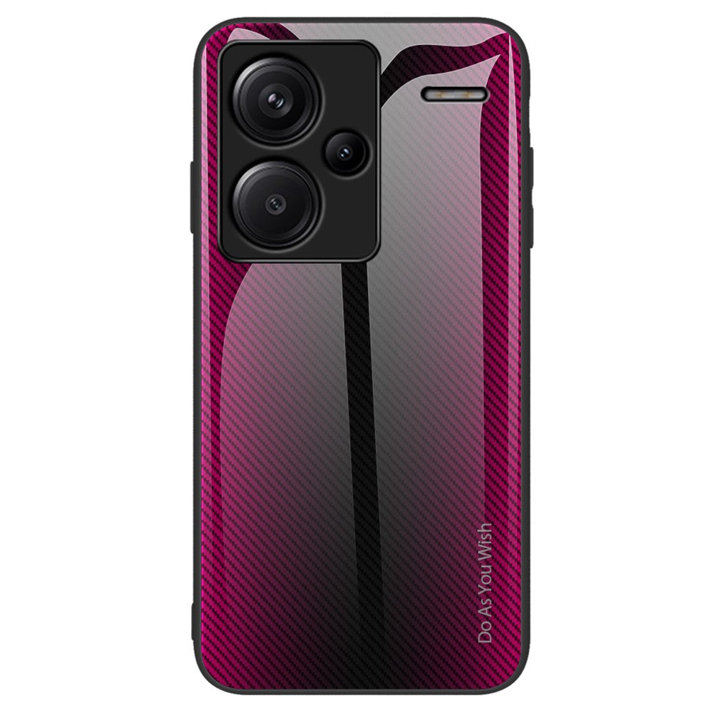 Hærdet glas + TPU-beskyttelsescover til Xiaomi Redmi Note 13 Pro+ 5G med kulfiberstruktur