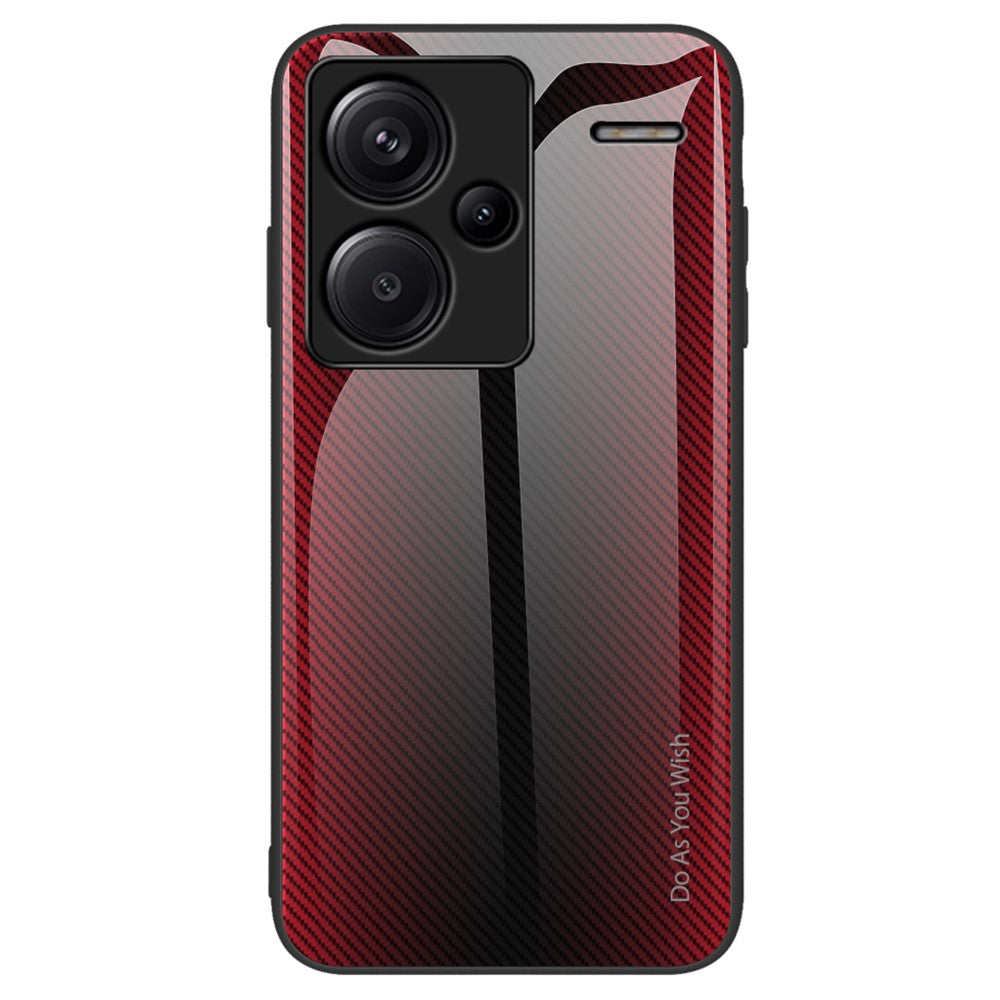 Hærdet glas + TPU-beskyttelsescover til Xiaomi Redmi Note 13 Pro+ 5G med kulfiberstruktur