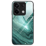 For Xiaomi Redmi Note 13 Pro 5G / Poco X6 5G Case Tempered Glass Back Phone Cover with Marble Pattern