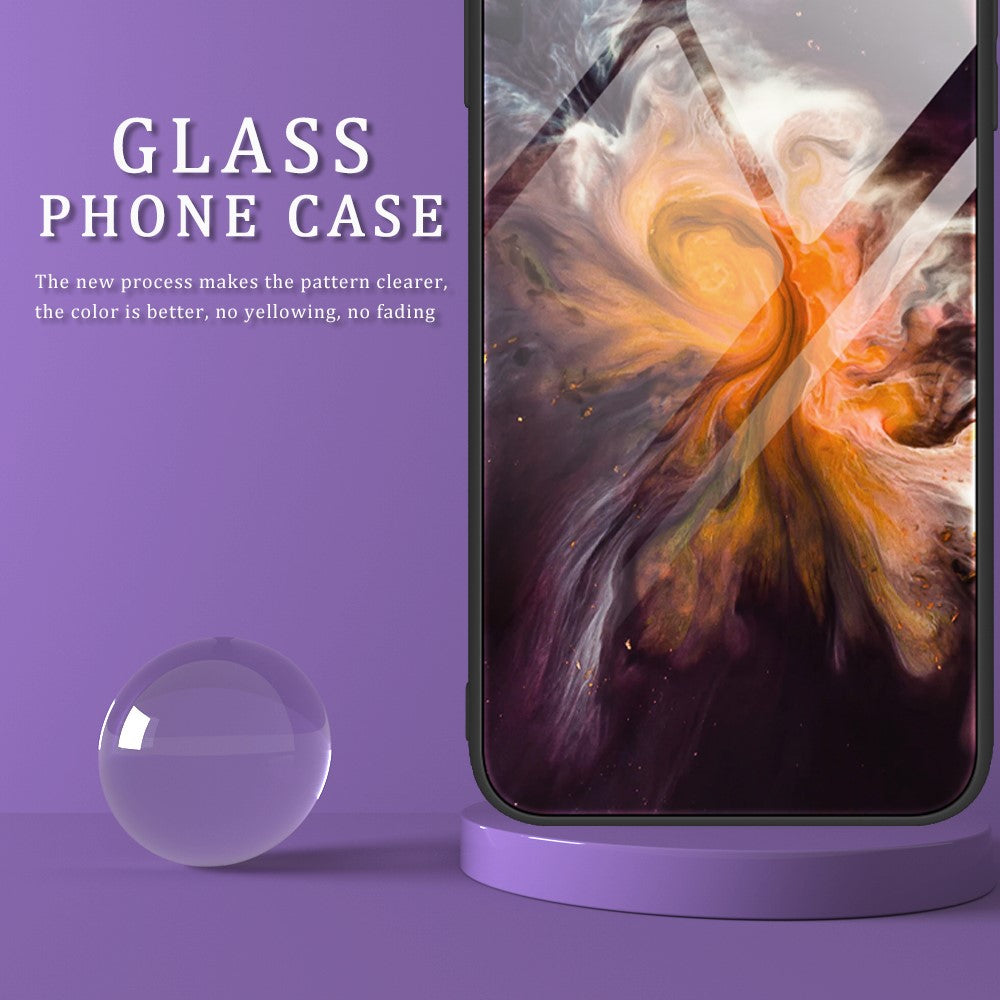 For Xiaomi Redmi Note 13 Pro 5G / Poco X6 5G Case Tempered Glass Back Phone Cover with Marble Pattern