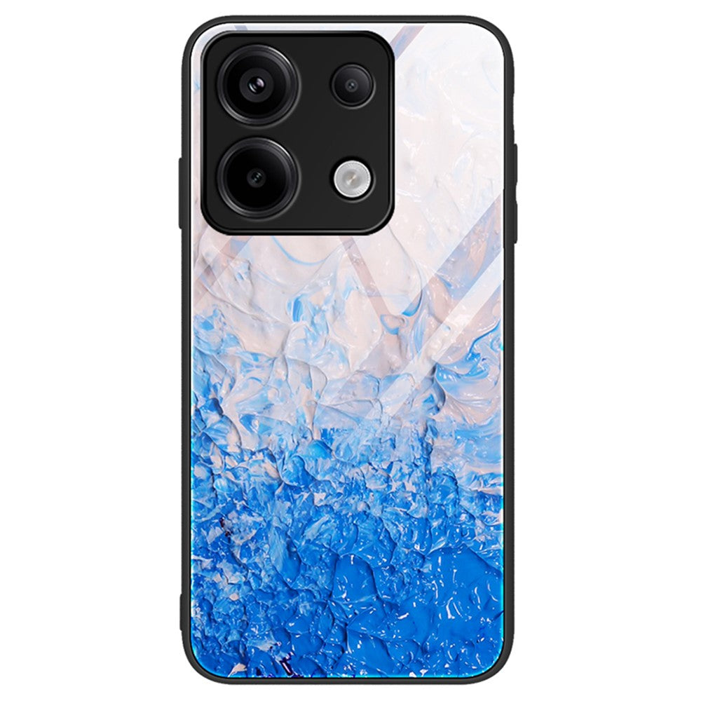For Xiaomi Redmi Note 13 Pro 5G / Poco X6 5G Case Tempered Glass Back Phone Cover with Marble Pattern