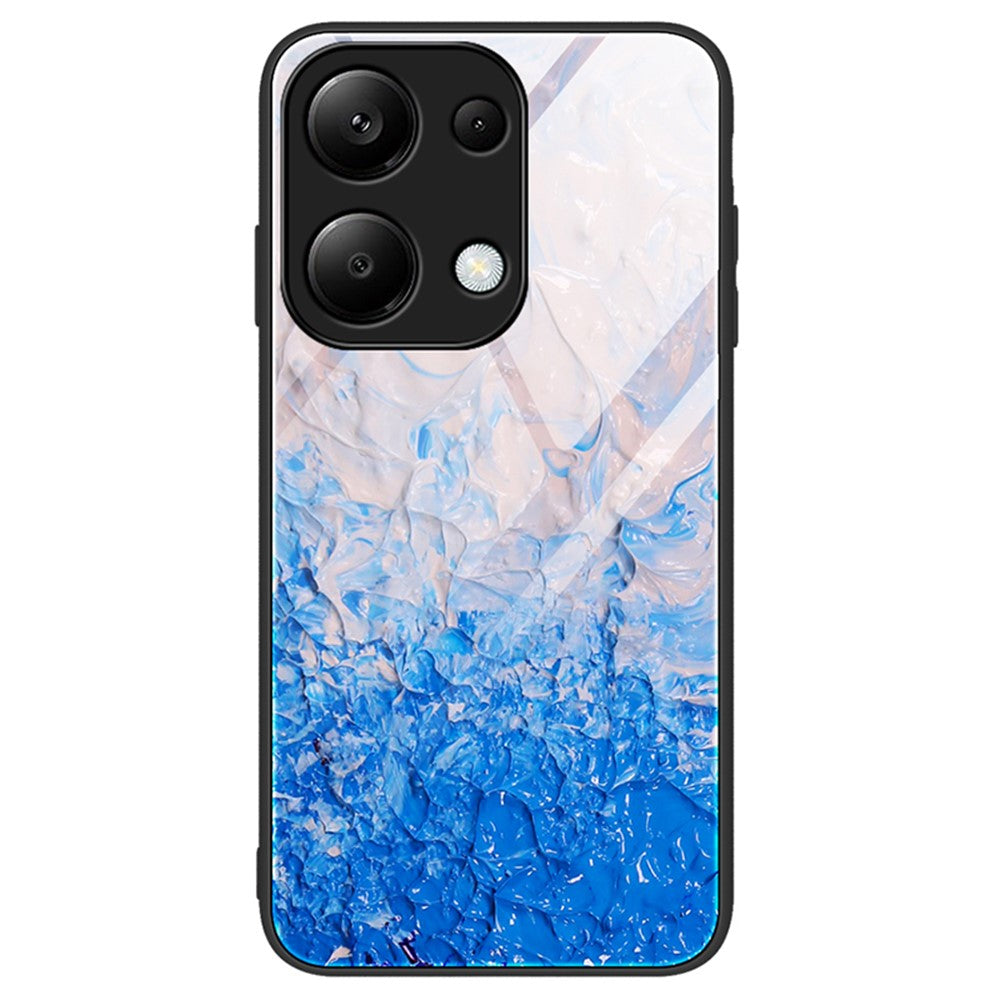 For Xiaomi Redmi Note 13 Pro 4G / Poco M6 Pro 4G Case Marble Pattern Tempered Glass Phone Back Protector