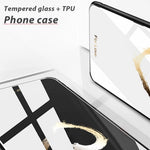 For Xiaomi Redmi Note 13 4G Case Pattern Printing Tempered Glass+PC+TPU Phone Cover