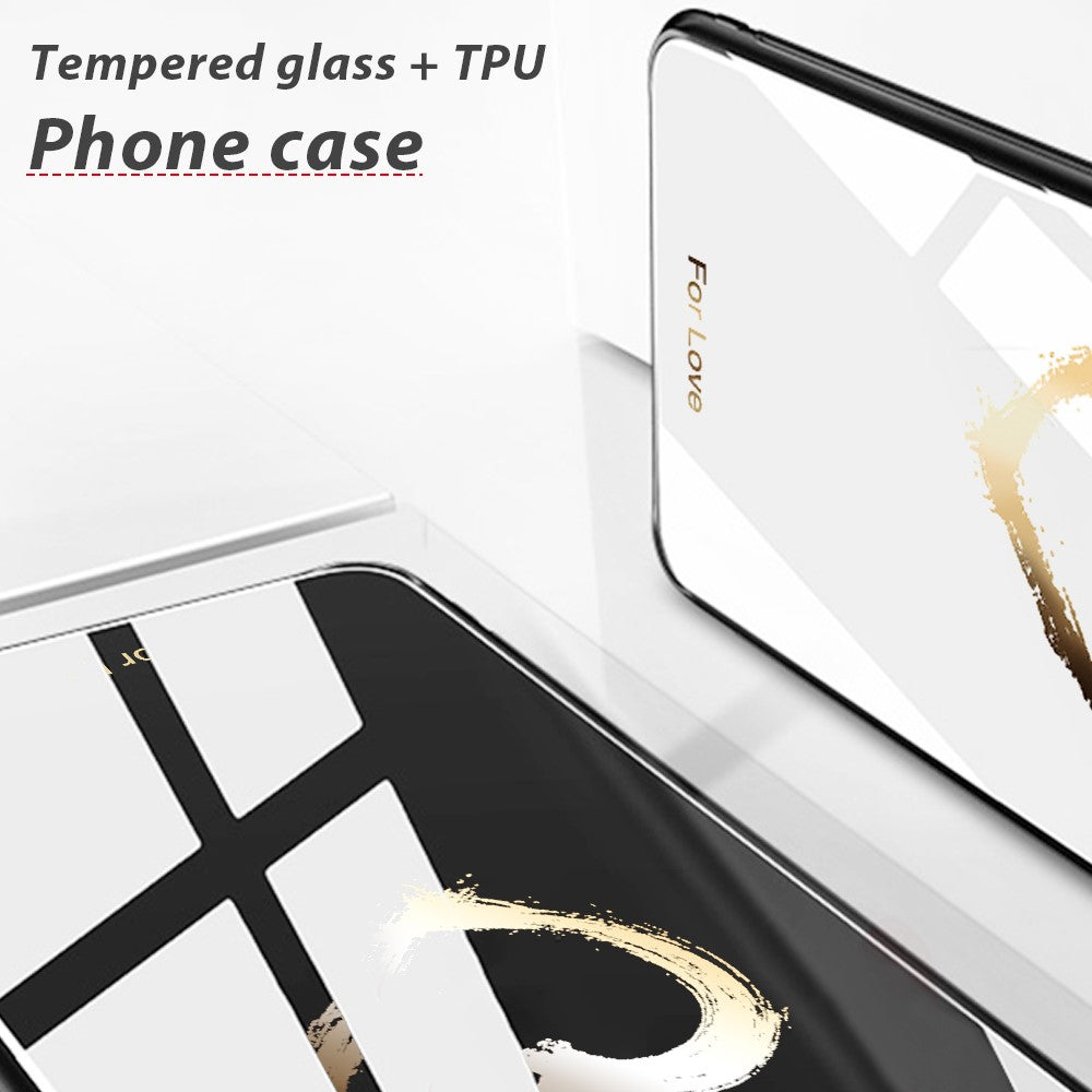 For Xiaomi Redmi Note 13 4G Case Pattern Printing Tempered Glass+PC+TPU Phone Cover