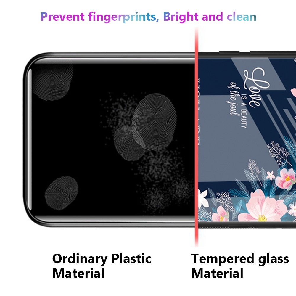 For Xiaomi Redmi Note 13 4G Case Pattern Printing Tempered Glass+PC+TPU Phone Cover
