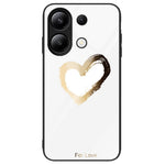 For Xiaomi Redmi Note 13 4G Case Pattern Printing Tempered Glass+PC+TPU Phone Cover