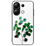For Xiaomi Redmi Note 13 4G Case Pattern Printing Tempered Glass+PC+TPU Phone Cover