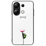 For Xiaomi Redmi Note 13 4G Case Pattern Printing Tempered Glass+PC+TPU Phone Cover