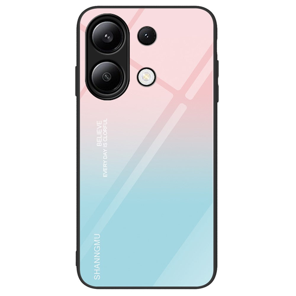 For Xiaomi Redmi Note 13 4G Case Pattern Printing Tempered Glass+PC+TPU Phone Cover
