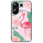 For Xiaomi Redmi Note 13 4G Case Pattern Printing Tempered Glass+PC+TPU Phone Cover