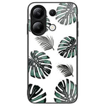 For Xiaomi Redmi Note 13 4G Case Pattern Printing Tempered Glass+PC+TPU Phone Cover