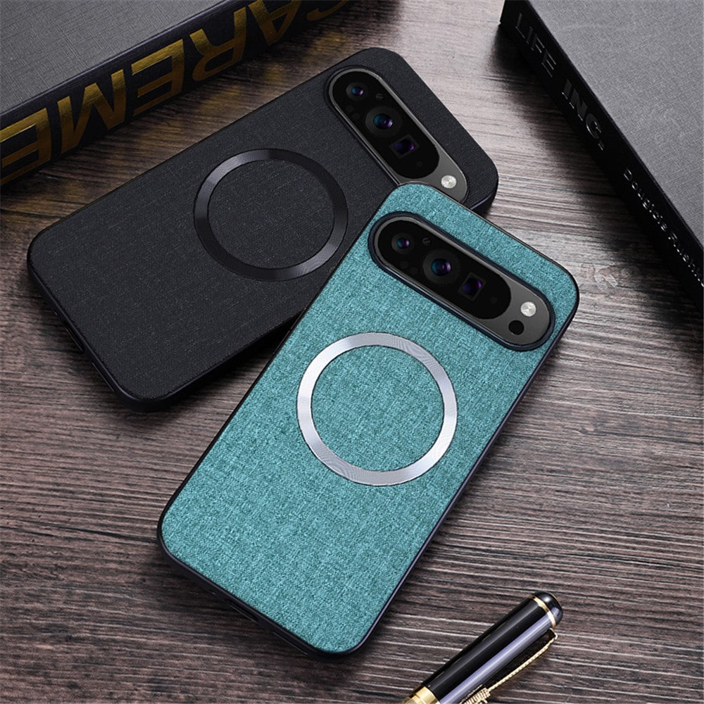 For Google Pixel 9 Pro XL Case TPU+Cloth Fall Protection Phone Cover Powerful Magnetic