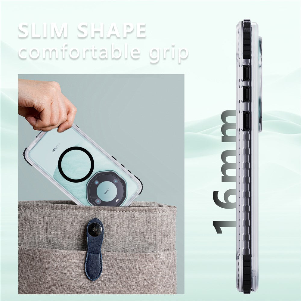 REDPEPPER CC Series For Huawei Mate 60 Pro Magnetic Clear Phone Cover IP68 Waterproof Case