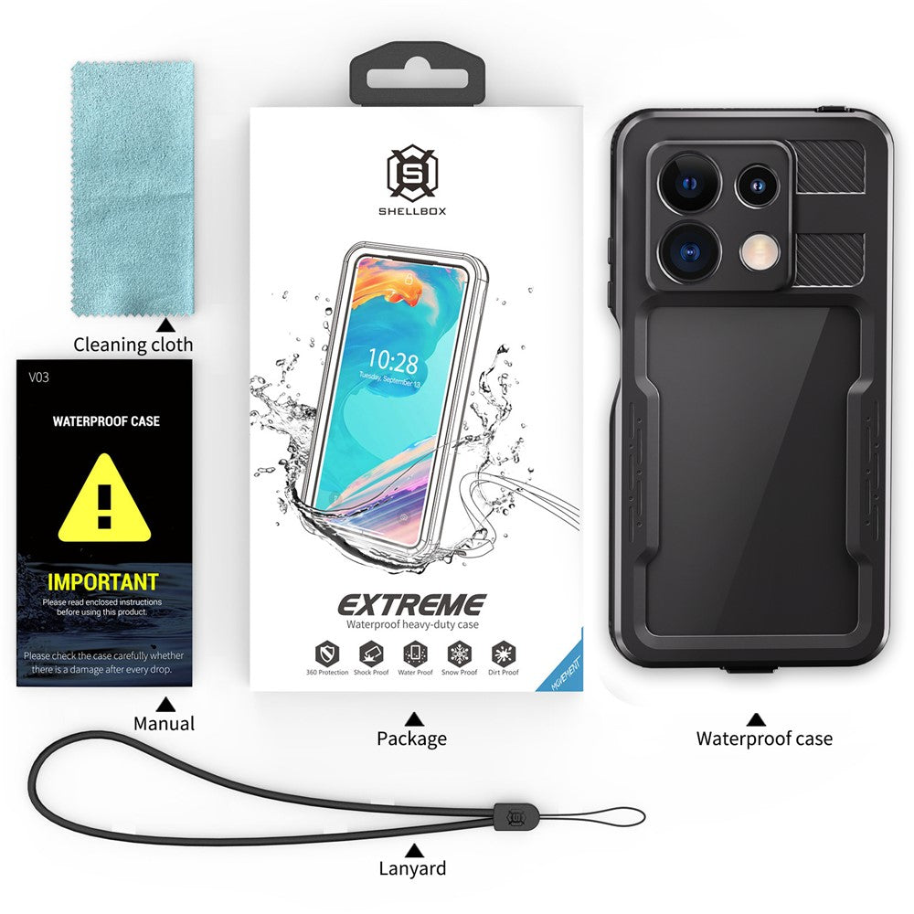 REDPEPPER A Series IP68 Waterproof Case for Xiaomi Redmi Note 13 Pro 5G Screen Protector Underwater Phone Shell