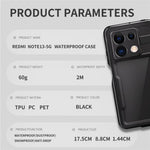 REDPEPPER A-serien för Xiaomi Redmi Note 13 5G-skal IP68 vattentätt inbyggt skärmskydd mobilfodral