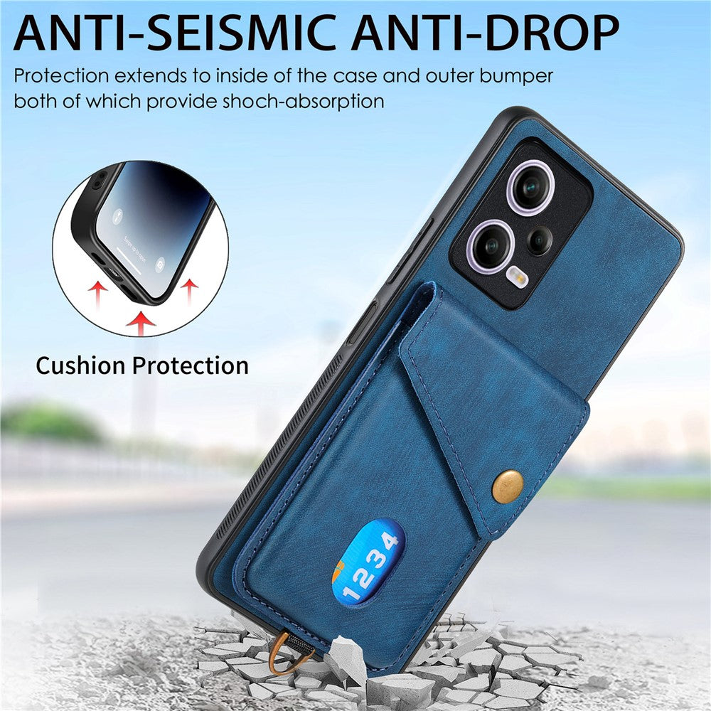 D1 For Xiaomi Redmi Note 12 Pro 5G / 12 Pro Speed 5G / Poco X5 Pro 5G Case Kickstand Leather+TPU Phone Cover