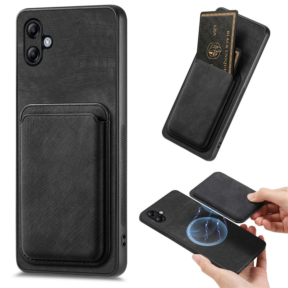 Til Samsung Galaxy A05 4G Etui Magnetisk Etui Læder Bagcover med Aftagelig Kortholder