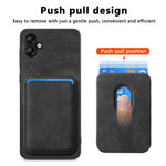 Til Samsung Galaxy A05 4G Etui Magnetisk Etui Læder Bagcover med Aftagelig Kortholder