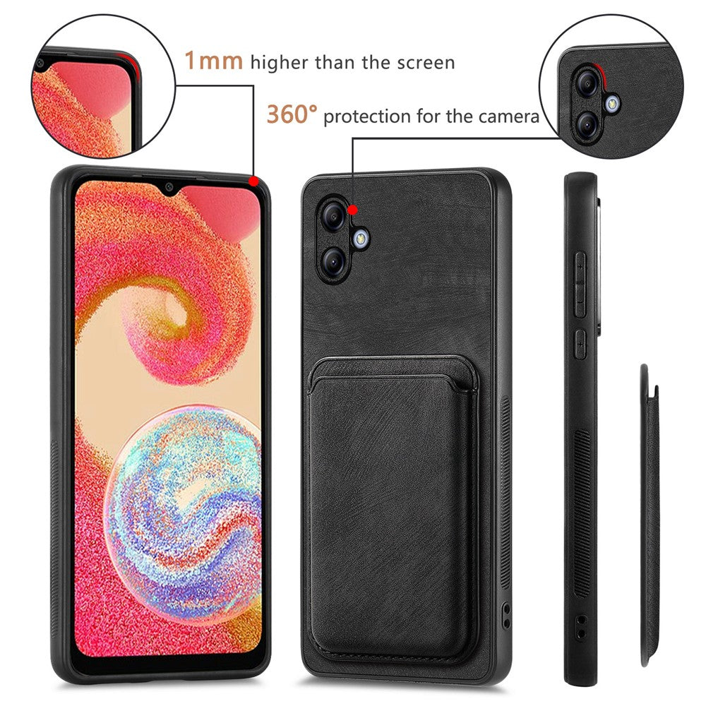 Til Samsung Galaxy A05 4G Etui Magnetisk Etui Læder Bagcover med Aftagelig Kortholder