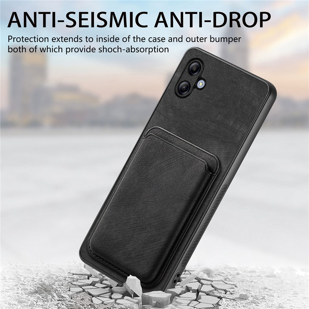 Til Samsung Galaxy A05 4G Etui Magnetisk Etui Læder Bagcover med Aftagelig Kortholder