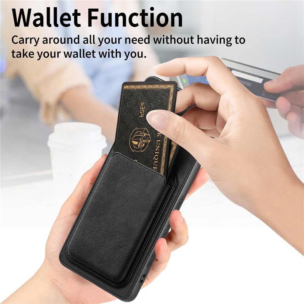 Til Samsung Galaxy A05 4G Etui Magnetisk Etui Læder Bagcover med Aftagelig Kortholder