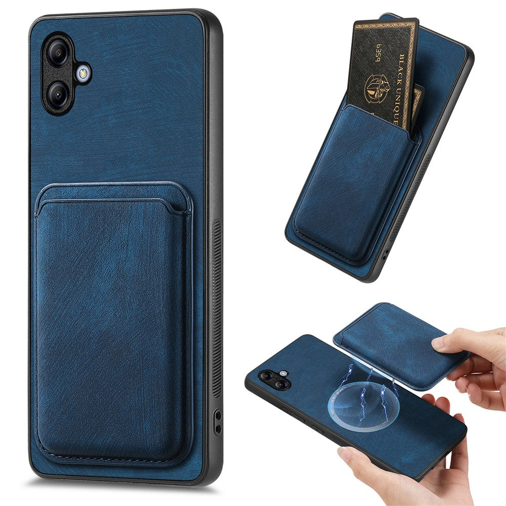 Til Samsung Galaxy A05 4G Etui Magnetisk Etui Læder Bagcover med Aftagelig Kortholder
