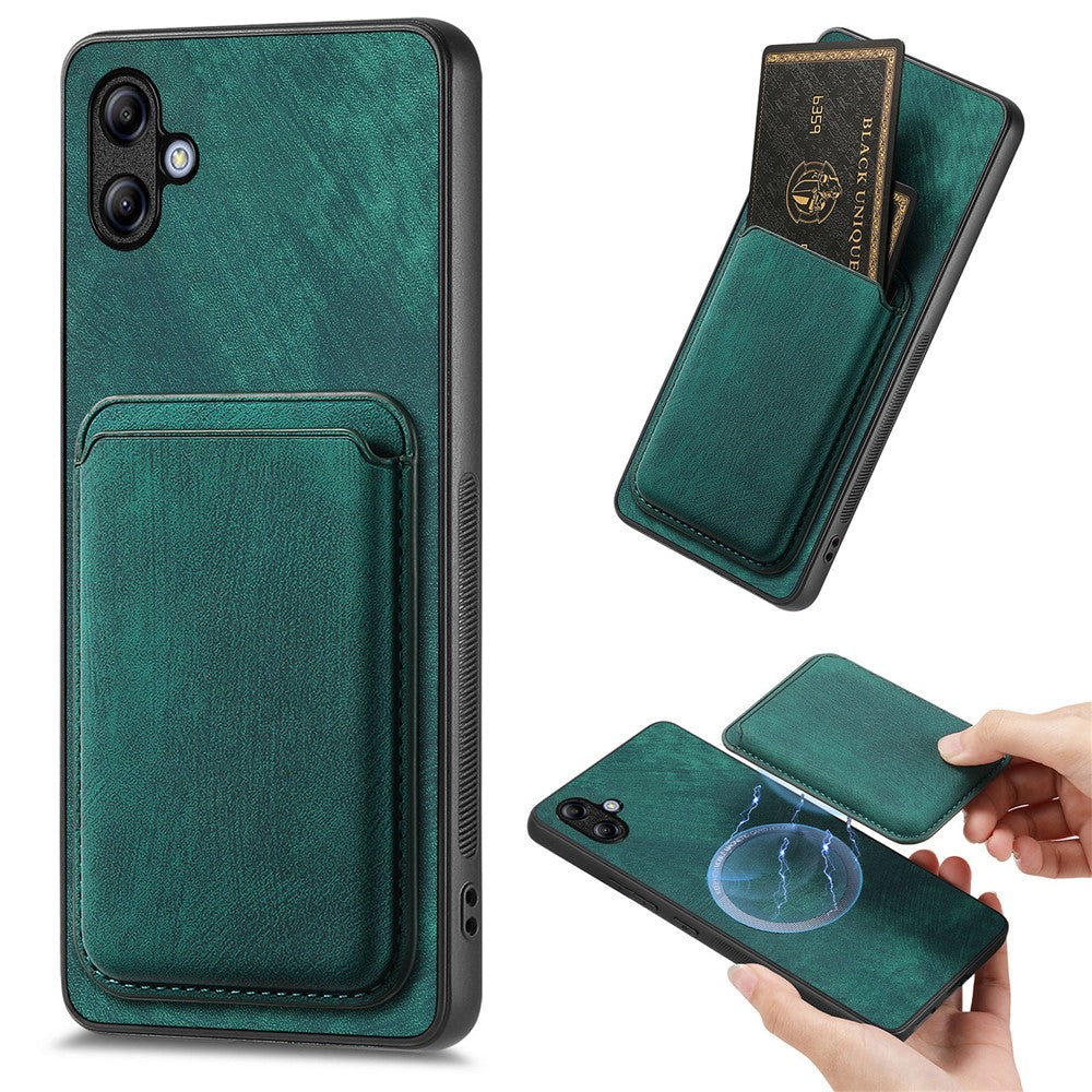 Til Samsung Galaxy A05 4G Etui Magnetisk Etui Læder Bagcover med Aftagelig Kortholder