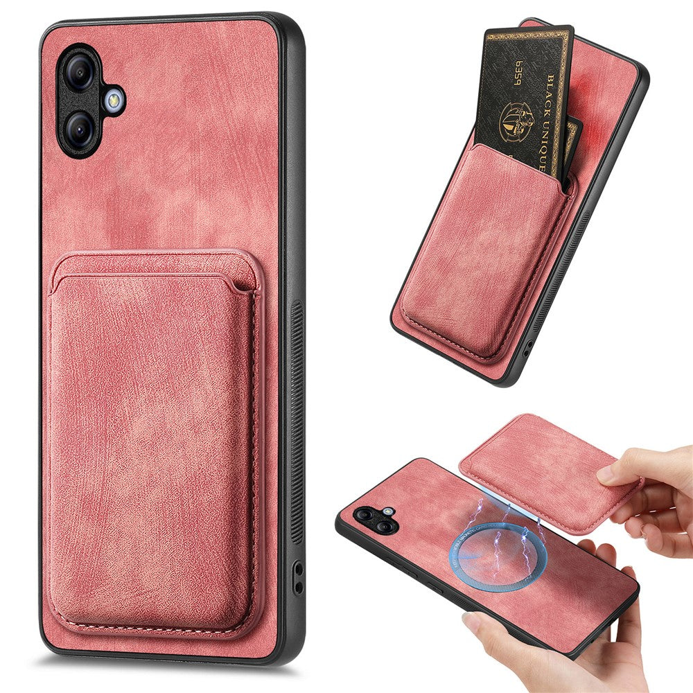 Til Samsung Galaxy A05 4G Etui Magnetisk Etui Læder Bagcover med Aftagelig Kortholder