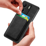 For Xiaomi Redmi 13C 4G / Poco C65 4G Case Compatible with MagSafe Leather Back Cover with Detachable Card Holder