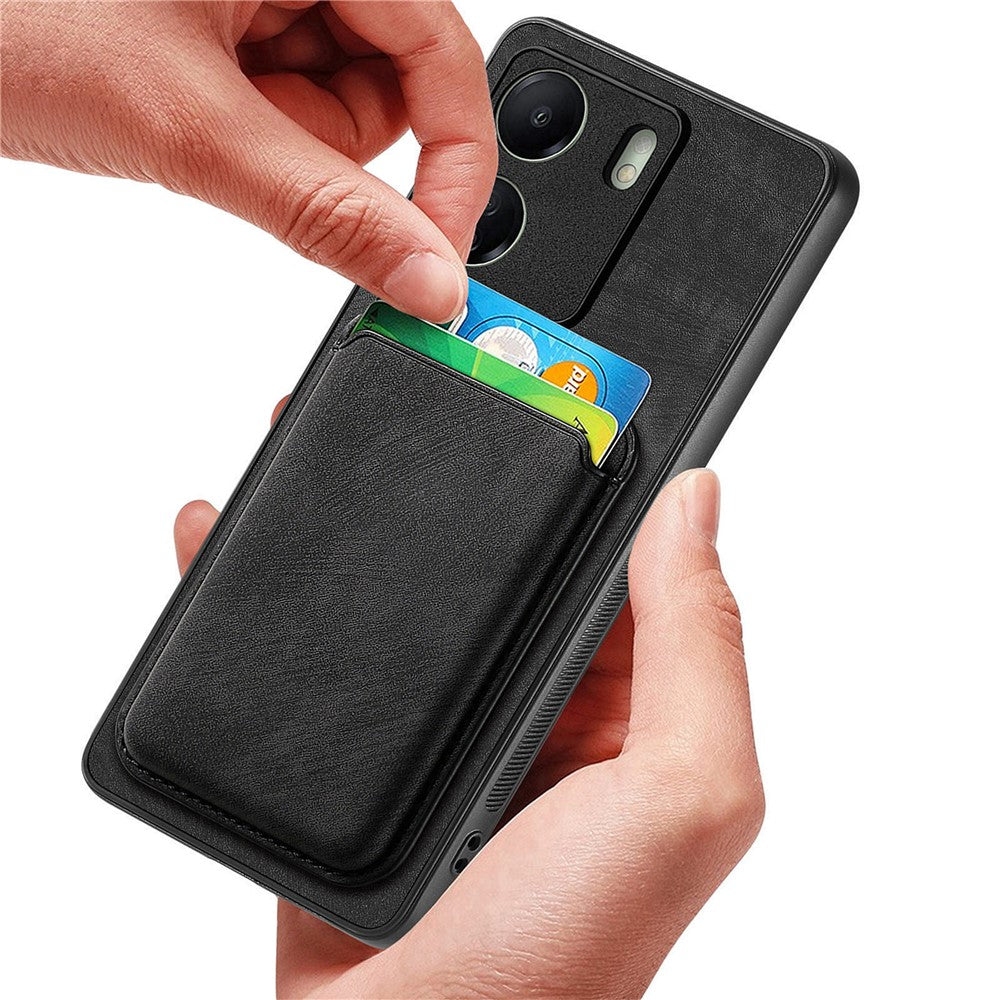 For Xiaomi Redmi 13C 4G / Poco C65 4G Case Compatible with MagSafe Leather Back Cover with Detachable Card Holder