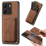 For Xiaomi Redmi 13C 4G / Poco C65 4G Case Compatible with MagSafe Leather Back Cover with Detachable Card Holder