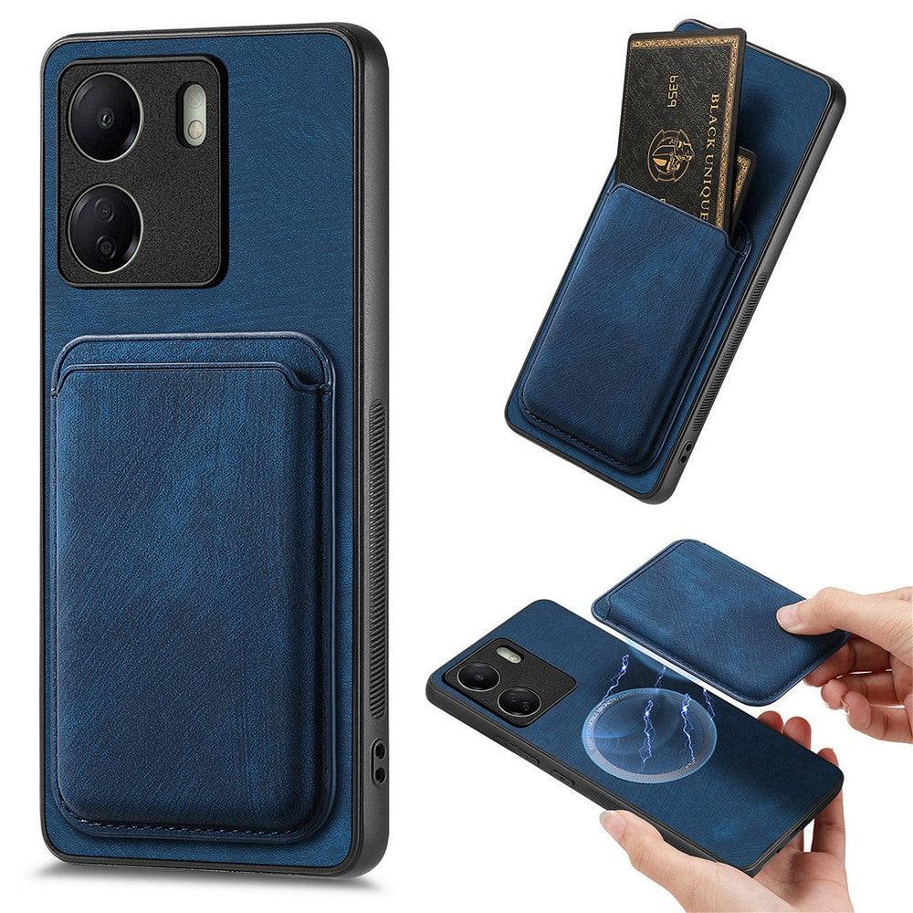 For Xiaomi Redmi 13C 4G / Poco C65 4G Case Compatible with MagSafe Leather Back Cover with Detachable Card Holder