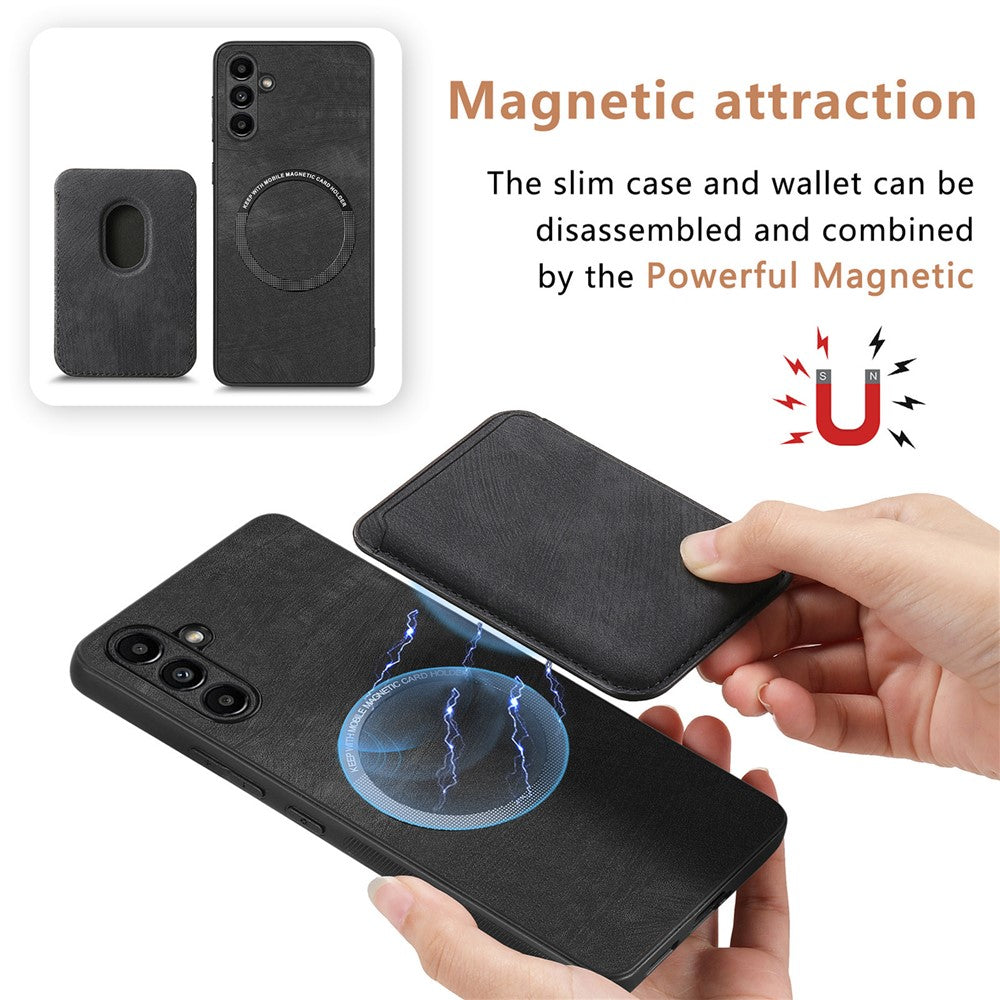 For Samsung Galaxy A05s 4G Magnetic Case Leather Back Cover with Detachable Card Holder