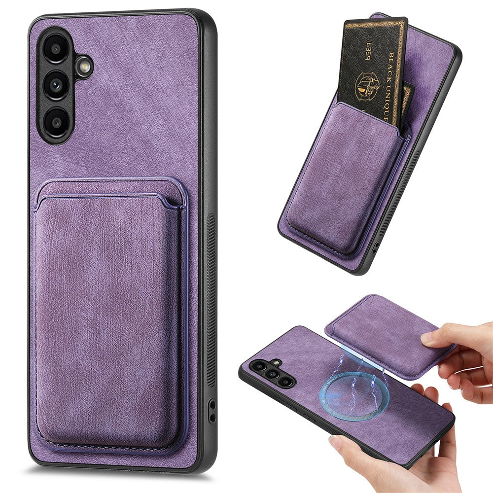 For Samsung Galaxy A05s 4G Magnetic Case Leather Back Cover with Detachable Card Holder