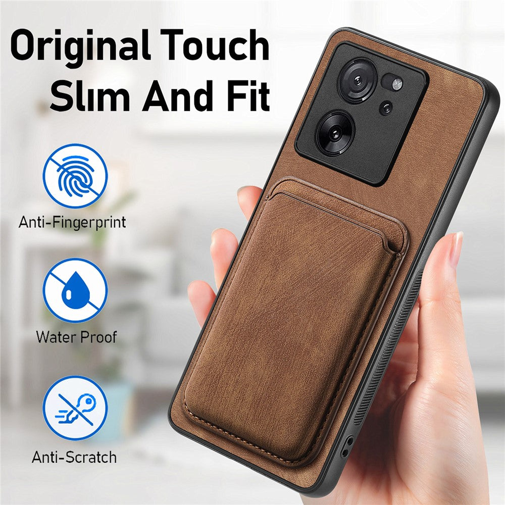 Xiaomi 13T / 13T Pro / Redmi K60 Ultra Magnetiskt Läderfodral med Avtagbart Korthållare