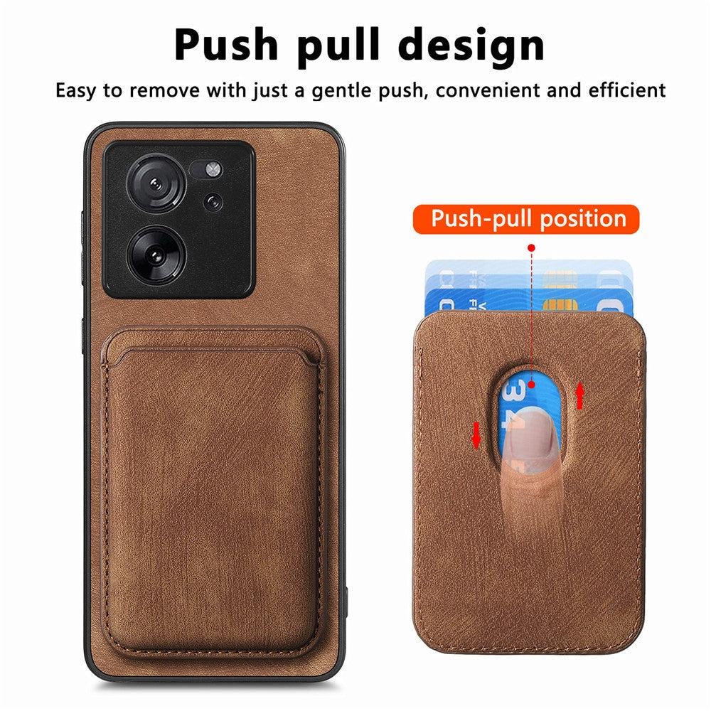 Xiaomi 13T / 13T Pro / Redmi K60 Ultra Magnetiskt Läderfodral med Avtagbart Korthållare