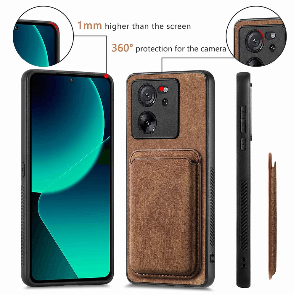 Xiaomi 13T / 13T Pro / Redmi K60 Ultra Magnetiskt Läderfodral med Avtagbart Korthållare