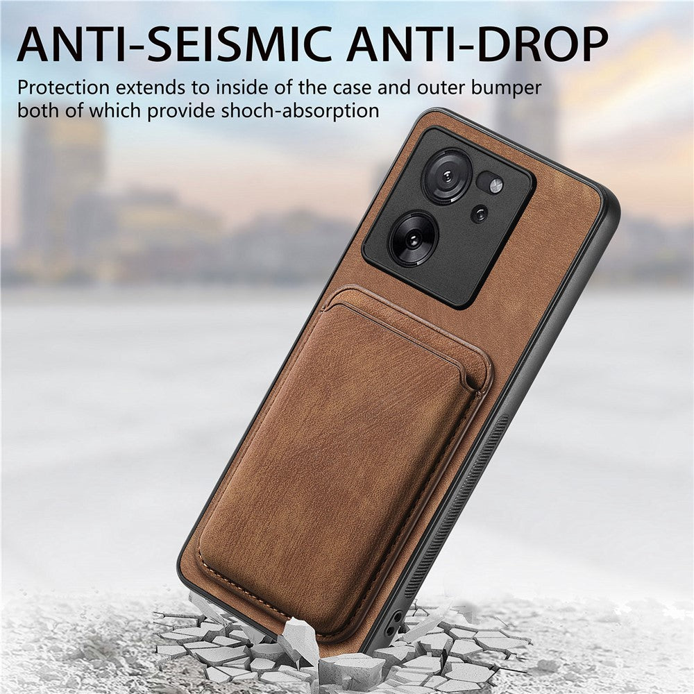 Xiaomi 13T / 13T Pro / Redmi K60 Ultra Magnetiskt Läderfodral med Avtagbart Korthållare