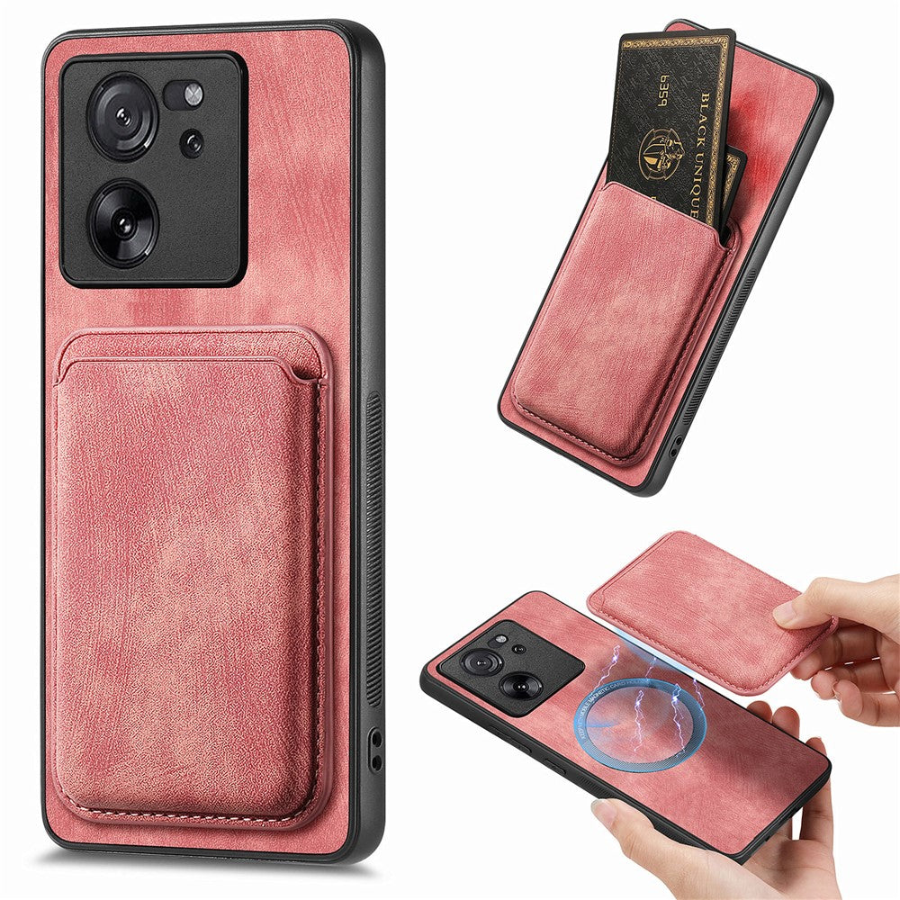 Xiaomi 13T / 13T Pro / Redmi K60 Ultra Magnetiskt Läderfodral med Avtagbart Korthållare