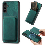 For Samsung Galaxy A25 5G (Global) (161mm) Magnetic Case Leather Back Cover with Detachable Card Holder
