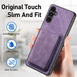 For Samsung Galaxy A25 5G (Global) (161mm) Magnetic Case Leather Back Cover with Detachable Card Holder