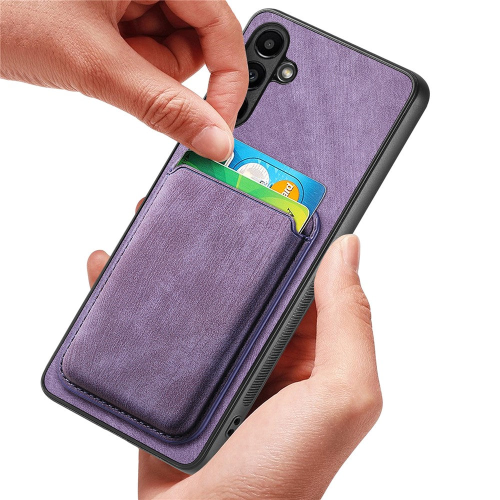 For Samsung Galaxy A25 5G (Global) (161mm) Magnetic Case Leather Back Cover with Detachable Card Holder