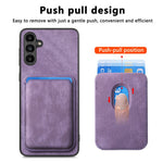 For Samsung Galaxy A25 5G (Global) (161mm) Magnetic Case Leather Back Cover with Detachable Card Holder