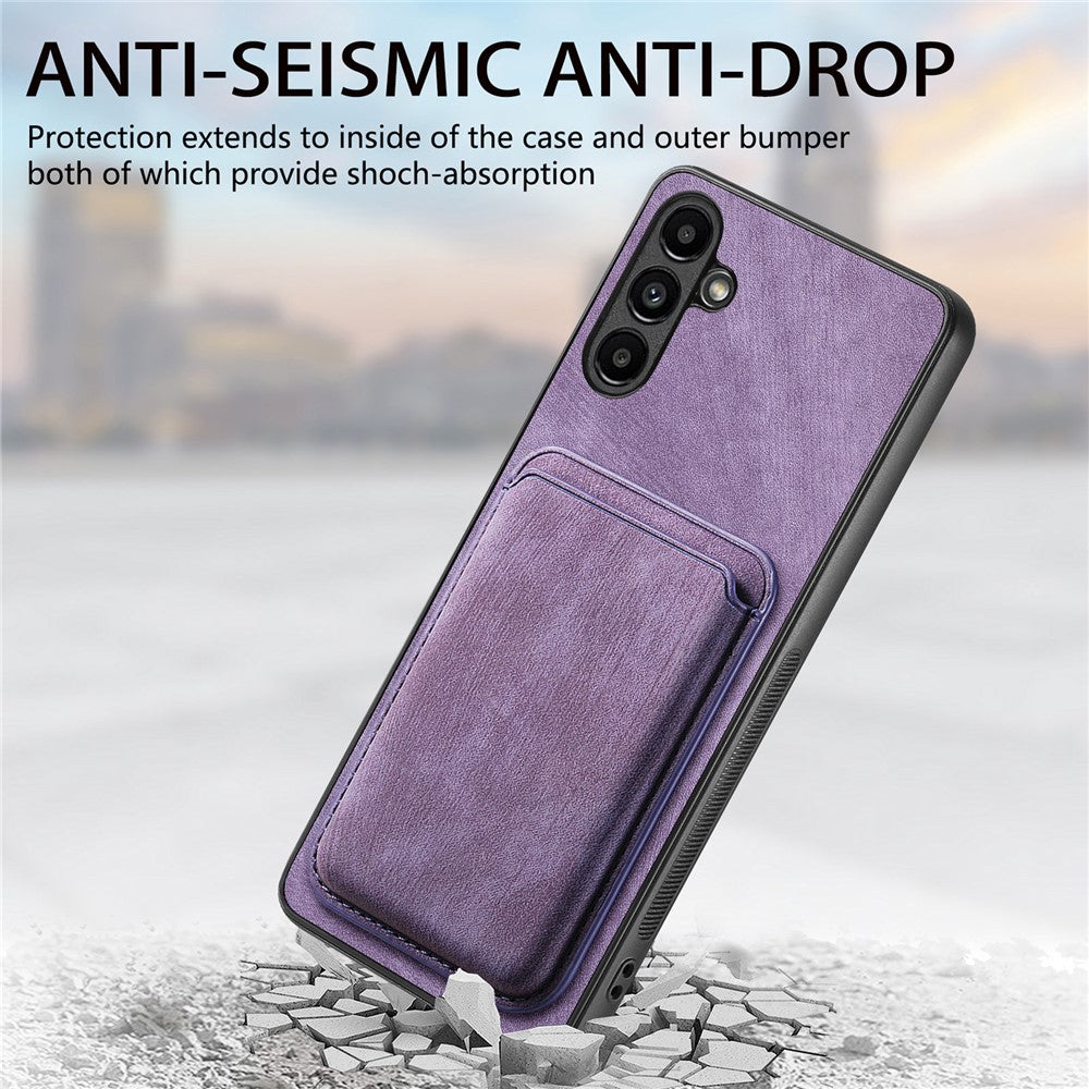 For Samsung Galaxy A25 5G (Global) (161mm) Magnetic Case Leather Back Cover with Detachable Card Holder