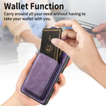 For Samsung Galaxy A25 5G (Global) (161mm) Magnetic Case Leather Back Cover with Detachable Card Holder