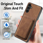 Til Samsung Galaxy A34 5G magnetisk cover med aftagelig kortholder i læder