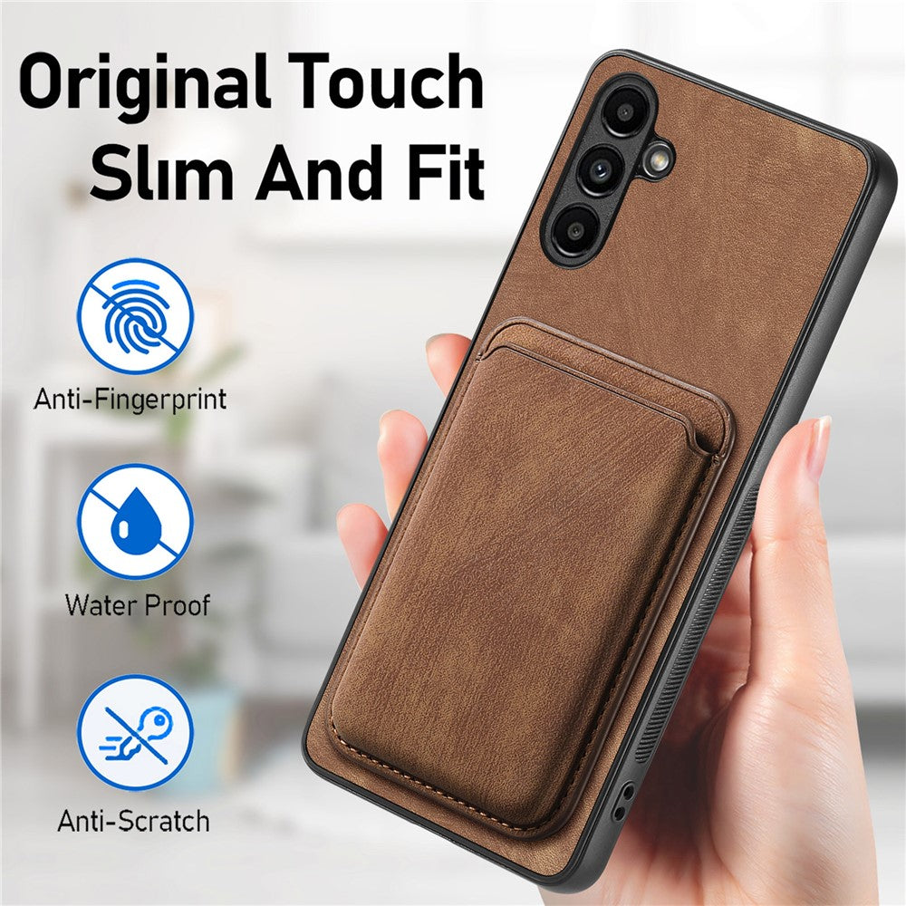 Til Samsung Galaxy A34 5G magnetisk cover med aftagelig kortholder i læder